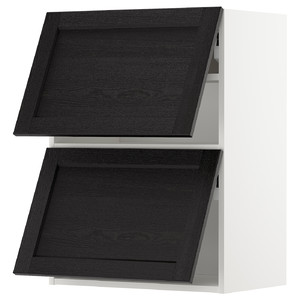 METOD Wall cabinet horizontal w 2 doors, white/Lerhyttan black stained, 60x80 cm