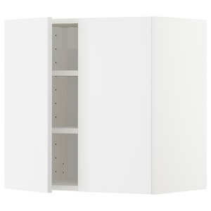 METOD Wall cabinet with shelves/2 doors, white/Ringhult white, 60x60 cm
