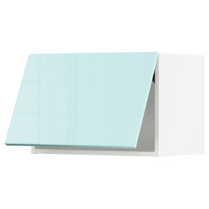 METOD Wall cabinet horizontal, white Järsta, high-gloss light turquoise, 60x40 cm