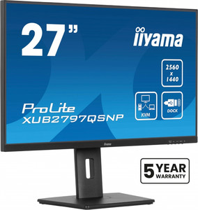 IIYAMA 27" Monitor XUB2797QSNP-B1 IPS QHD USB-c Dock KVM HDMI
