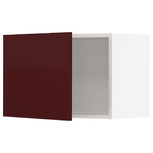 METOD Wall cabinet, white Kallarp/high-gloss dark red-brown, 60x40 cm