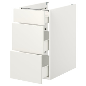 ENHET Base cb w 3 drawers, white, 40x60x75 cm
