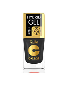 Delia Cosmetics Coral Hybrid Gel Nail Enamel no. 64 Golden Black 11ml