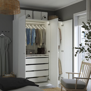 PAX / GULLABERG Wardrobe combination, white/white, 150x60x201 cm