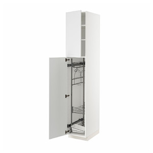 METOD High cabinet with cleaning interior, white/Stensund white, 40x60x220 cm