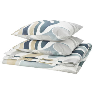 MYGGLASVINGE Duvet cover and 2 pillowcases, multicolour, 200x200/50x60 cm