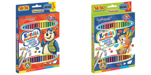 Triangular Double-sided Colouring Pencils 18pcs 36 Colours + Sharpener