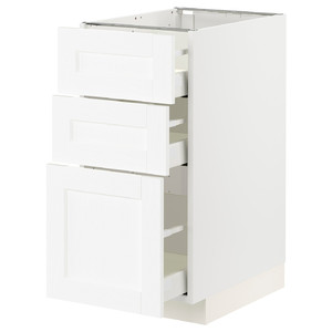 METOD / MAXIMERA Base cabinet with 3 drawers, white Enköping/white wood effect, 40x60 cm