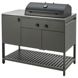 BÅTSKÄR Charcoal barbecue, outdoor/dark grey, 120x60 cm