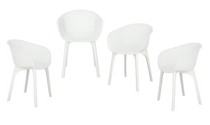 Set of 4 Chairs Dacun, in-/outdoor, white