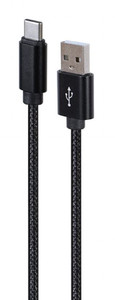 Gembird USB-A USB-C cable braid 1.8m, black