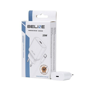 Beline Wall Charger EU Plug 25W USB-C + USB-C cable, white