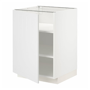 METOD Base cabinet with shelves, white/Stensund white, 60x60 cm