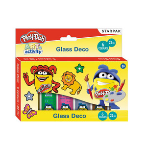 Starpak Glass Deco Paints 6 Colours x 22ml Play-Doh