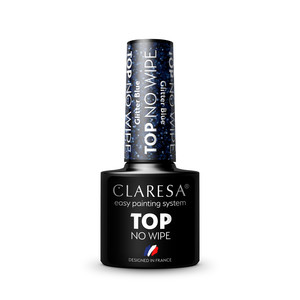 CLARESA Hybrid Top No Wipe Glitter Blue 5g