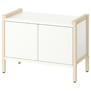 EKENABBEN Cabinet, aspen/white, 70x35x51 cm