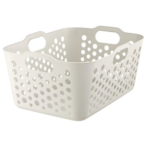 SLIBB Laundry basket, white, 38 l