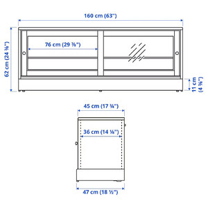 HAVSTA TV bench with plinth, white, 160x47x62 cm