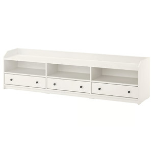 HAUGA TV bench, white, 206x46x54 cm
