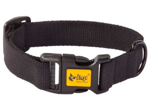 Dingo Adjustable Dog Collar Cotton Webbing 2.0x45cm, black