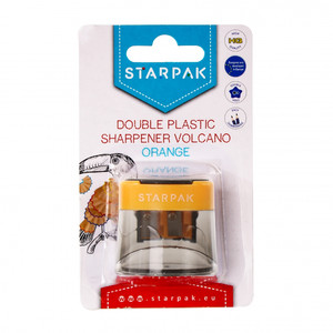 Starpak Double Plastic Sharpener Volcano, orange