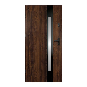 External Door O.K. Doors Temida Black P55 90, left, dark walnut