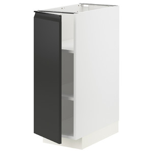 METOD Base cabinet with shelves, white/Upplöv matt anthracite, 30x60 cm
