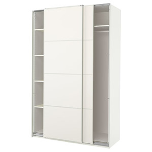 PAX / MEHAMN Wardrobe, white/double sided white, 150x66x236 cm