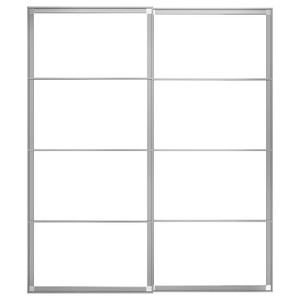 PAX Pair of sliding door frames w rail, aluminium, 200x236 cm