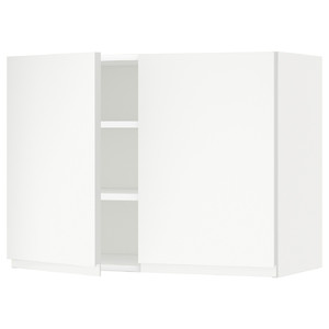 METOD Wall cabinet with shelves/2 doors, white/Voxtorp matt white, 80x60 cm