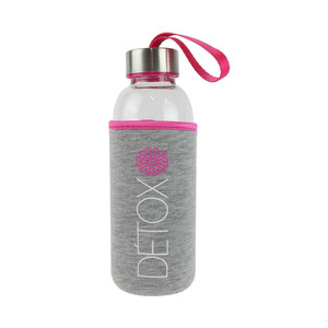 Water Bottle with Neoprene Cover 400ml, pink