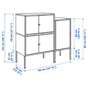LIXHULT Cabinet combination, grey, anthracite, 95x35x92 cm