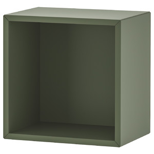 EKET Wall-mounted shelving unit, grey-green, 35x25x35 cm