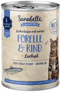 Sanabelle Adult Cat Food Trout & Beef + Salmon Oil 400g