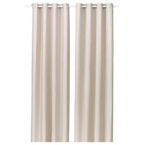 GINSTMOTT Curtains, 1 pair, beige/with eyelets, 145x300 cm