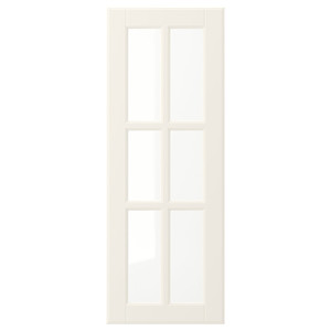 BODBYN Glass door, off-white, 30x80 cm