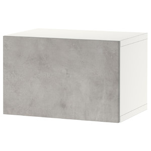 BESTÅ Wall-mounted cabinet combination, white Kallviken/light grey concrete effect, 60x42x38 cm
