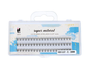 IBRA False Eyelashes 20 Flares Eyelash Knot-free Naturals 0.07-C-8mm