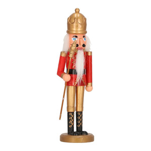 Nutcracker Christmas Decoration 28cm, gold crown