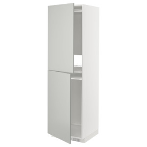 METOD High cabinet for fridge/freezer, white/Havstorp light grey, 60x60x200 cm