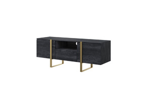 TV Cabinet Verica 150 cm, charcoal/gold legs