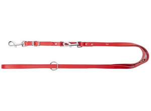 Dingo Extendable Leather Dog Leash 1 x 110-200cm, red