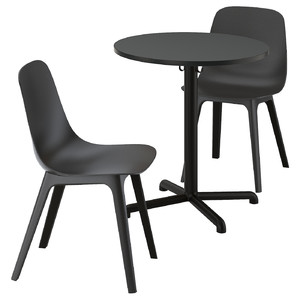 STENSELE / ODGER Table and 2 chairs, anthracite anthracite/anthracite, 70 cm