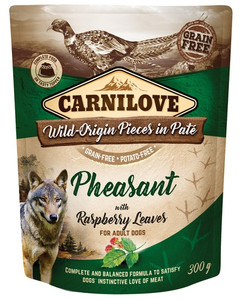 Carnilove Dog Food Pheasant & Raspberry Leaves in Pate 300g