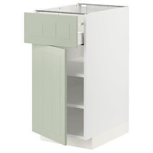 METOD / MAXIMERA Base cabinet with drawer/door, white/Stensund light green, 40x60 cm