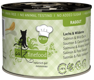 Catz Finefood Ragout Cat Food N.605 Salmon & Wild Duck 180g