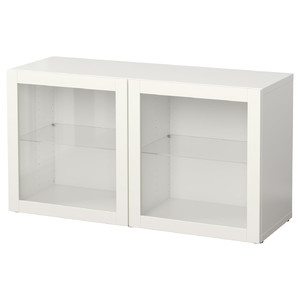 BESTÅ Shelf unit with glass doors, Sindvik white, 120x40x64 cm