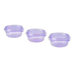 PRUTA Food container with lid, lilac, 70 ml, 3 pack