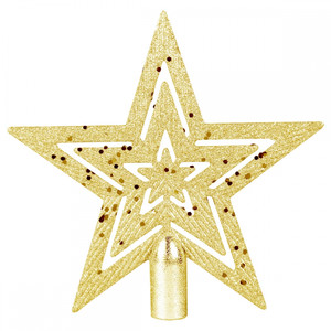 Glitter Star Christmas Tree Topper Spire, Gold