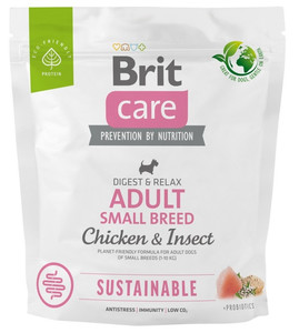 Brit Care Sustainable Adult Small Breed Chicken & Insect Dog Dry Food 1kg